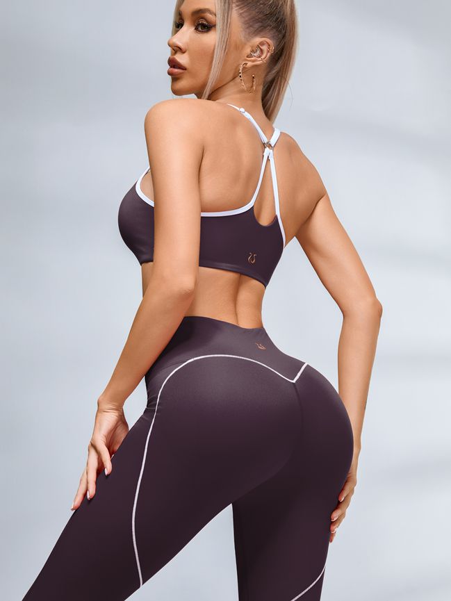 BUYCO Female Contrast Color Cross Back Sports Bras