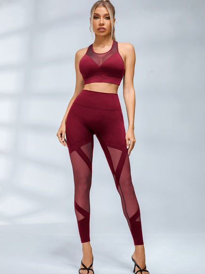 BUYCO Female Fitted Sheer Mesh Hip-lift Tracksuit