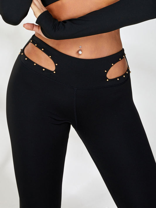BUYCO Female Rivet Cutout Leggings
