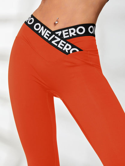BUYCO Female Print Contrast Color V-shape Waist Leggings