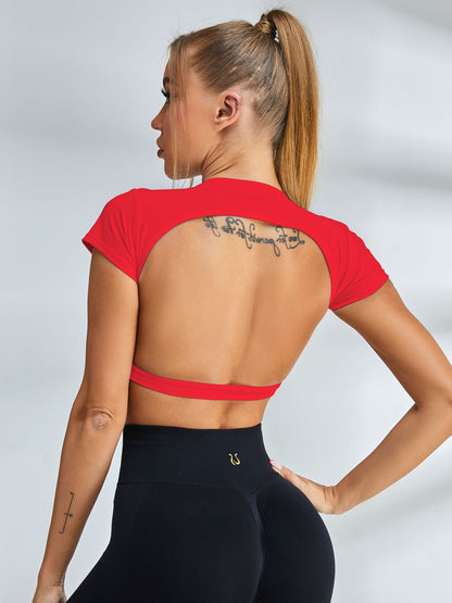 BUYCO Female Backless Short Sleeves