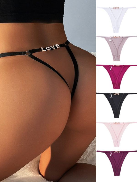 BUYCO Femal Fitted Mesh Cutout Metal Panties