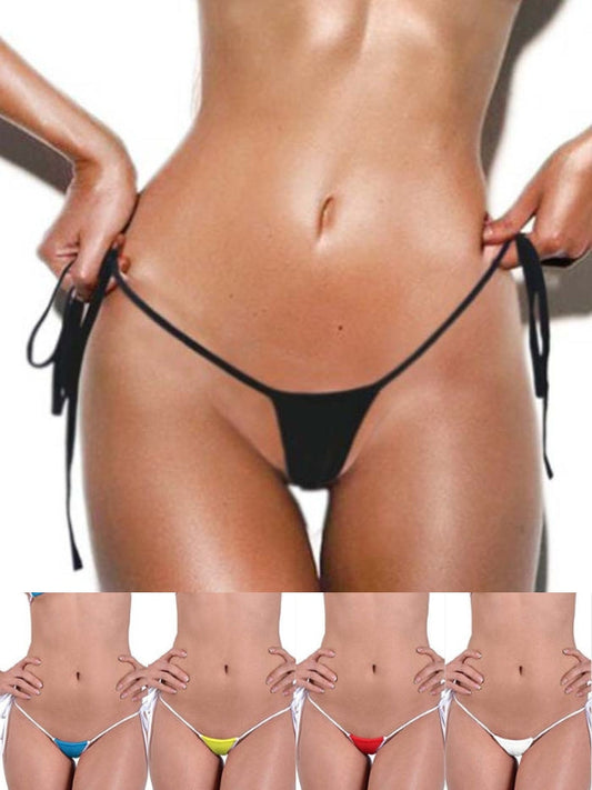 BUYCO Female Contrast Color Lace-up T-back Panties