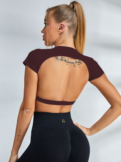 BUYCO Female Backless Short Sleeves