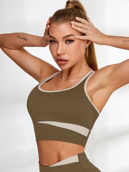 BUYCO Female Contrast Color Cross Back Short Tracksuit