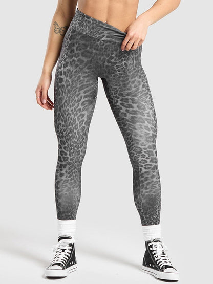 BUYCO Female Leopard Print Ruched Back Leggings