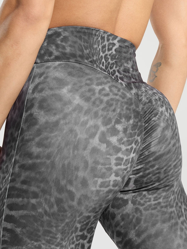 BUYCO Female Leopard Print Ruched Back Leggings
