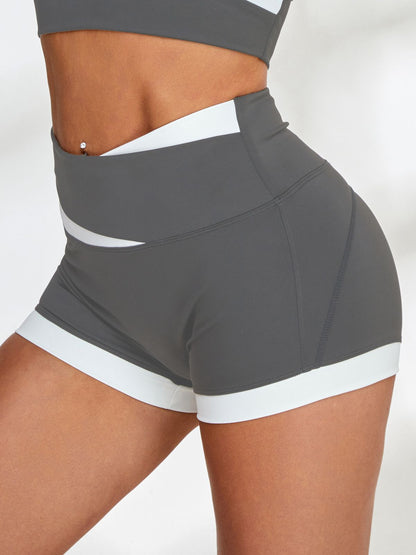 BUYCO Female Contrast Color Cross Back Short Tracksuit