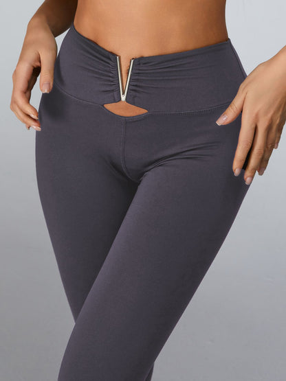 BUYCO Female Cutout V Shape Metal Leggings