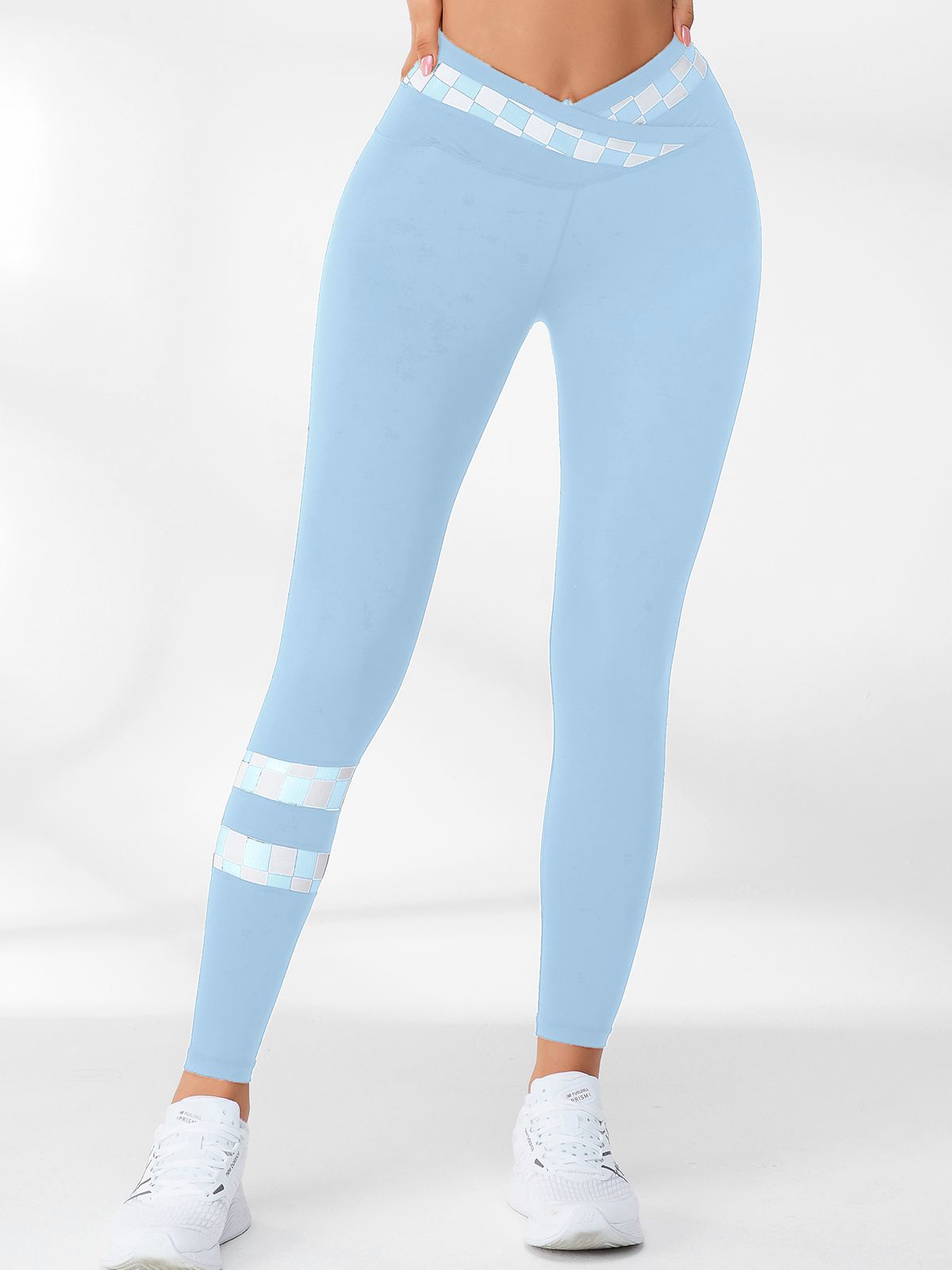 BUYCO Female Chessboard Cross Back Sports Bras