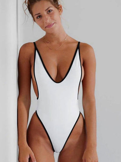 BUYCO Female Contrast Color Stripes One Piece