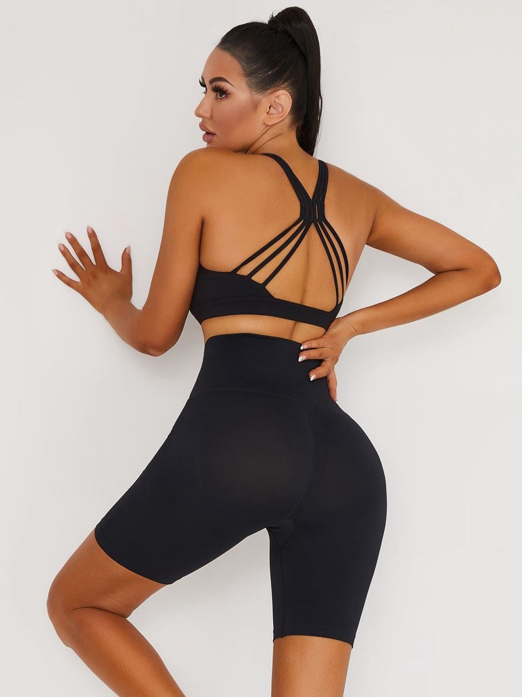 BUYCO Female Cross Back Corset Short Tracksuit