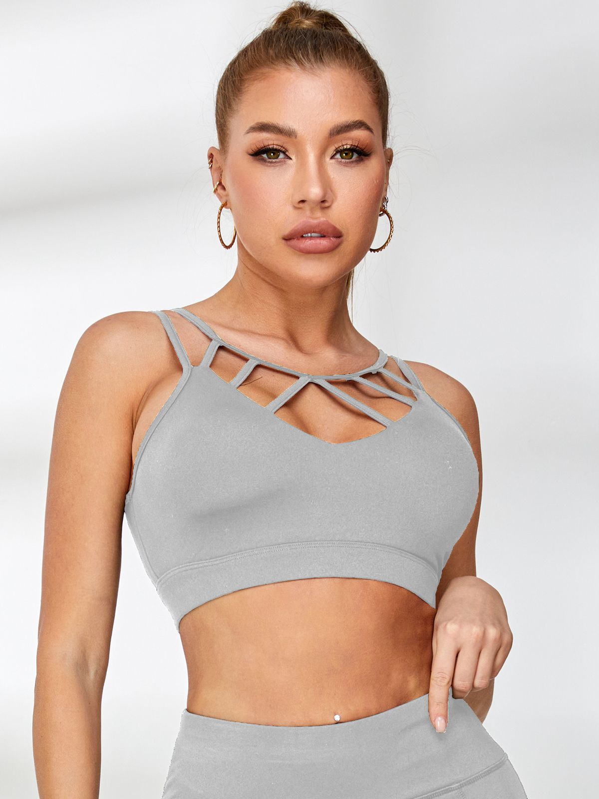 BUYCO Female Cutout Mesh Cropped Leggings