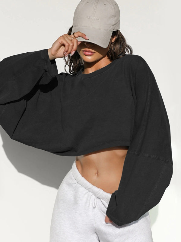 BUYCO Female Casual Cropped Hoodie