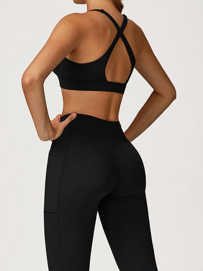 BUYCO Female V Collar Cross Back V shape-waist Tracksuit