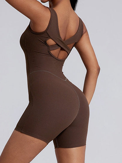 BUYCO Female Ribbed Cross Back Romper