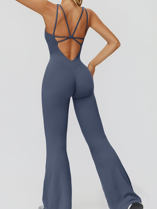 BUYCO Female Cross Back Flare Jumpsuit