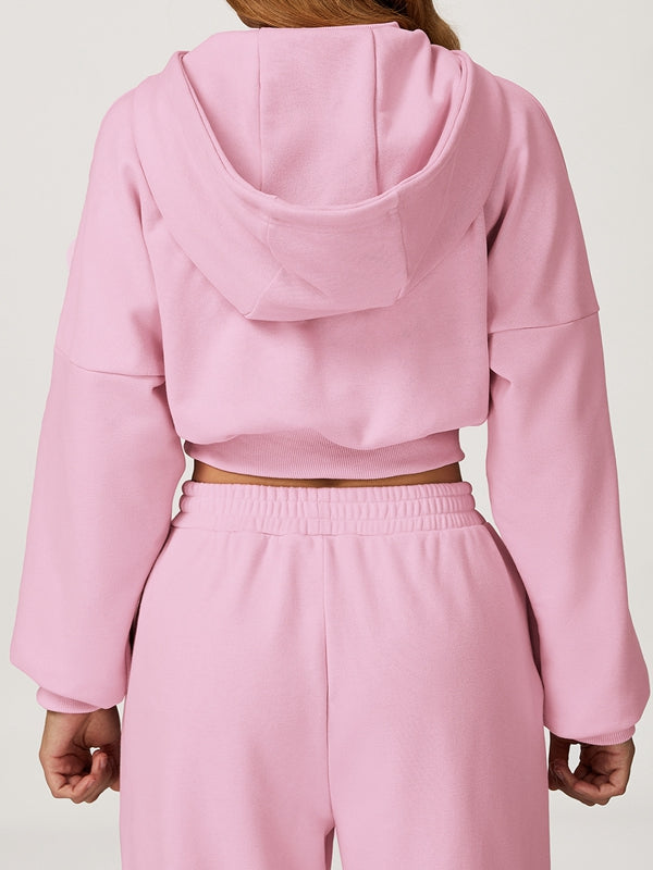 BUYCO Female Cropped With Hat Casual Hoodie