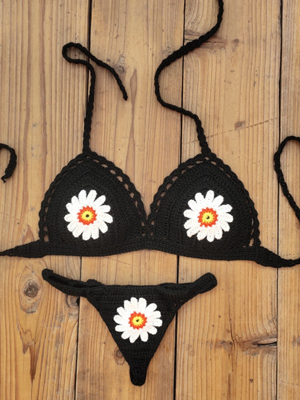 BUYCO Female Flower Hand-knitted Bikini Set