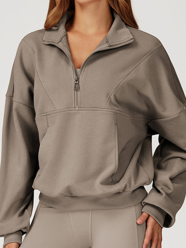 BUYCO Female Zipper Pocket Casual Hoodie