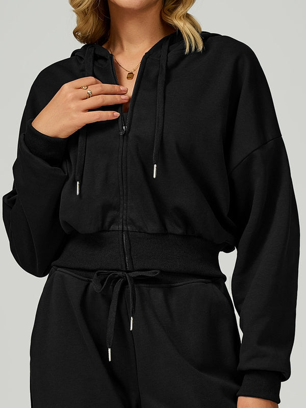 BUYCO Female Feleece Pocket Casual Zipper Hoodie