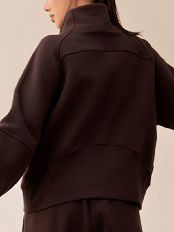 BUYCO Female Pocket Zipper Casual Hoodie