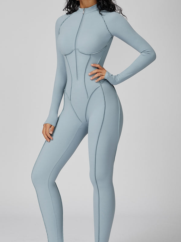 BUYCO Female Fitted Zipper Stitch Performance Jumpsuit