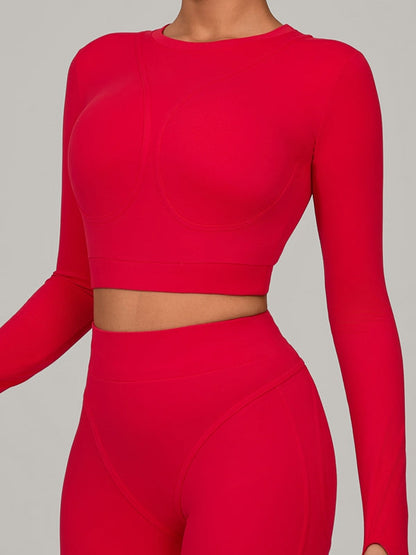 BUYCO Female Gather-breasts Thumbhole Long Sleeves