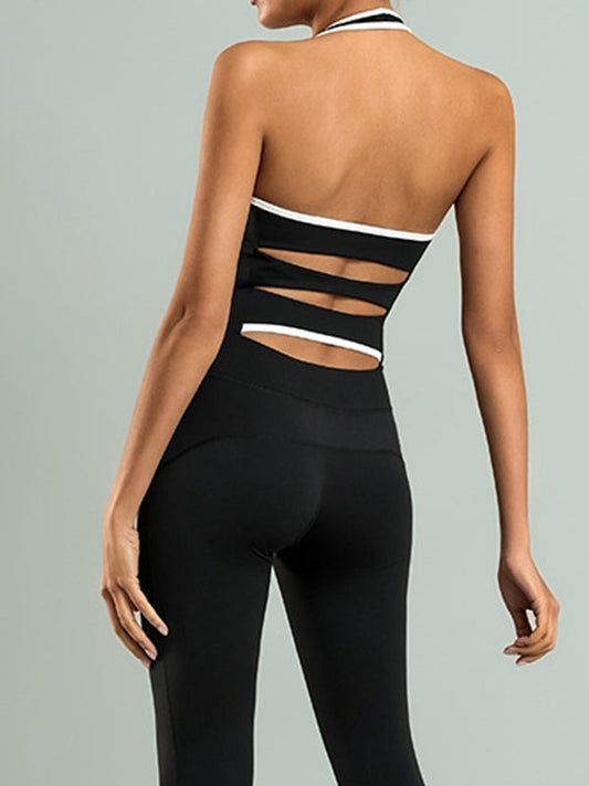 BUYCO Female Fitted Hollow Out Halter Jumpsuit