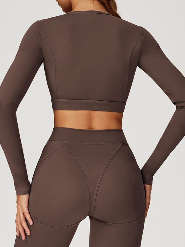 BUYCO Female Round Collar Cropped Long Sleeves