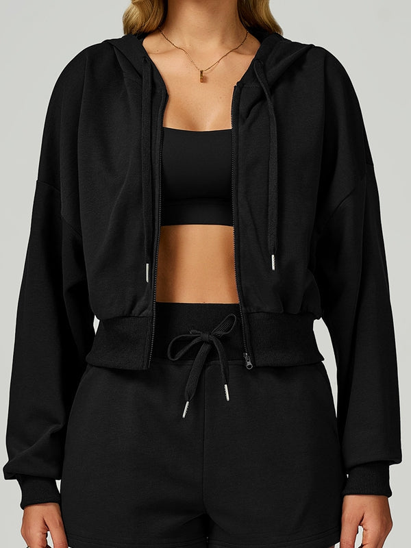 BUYCO Female Feleece Pocket Casual Zipper Hoodie