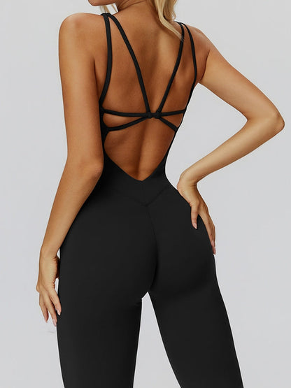 BUYCO Female Cross Back Flare Jumpsuit