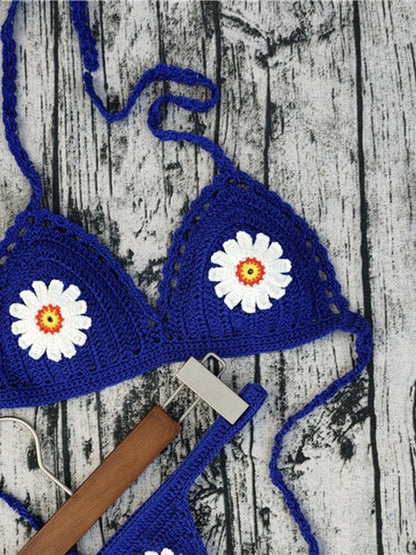 BUYCO Female Flower Hand-knitted Bikini Set