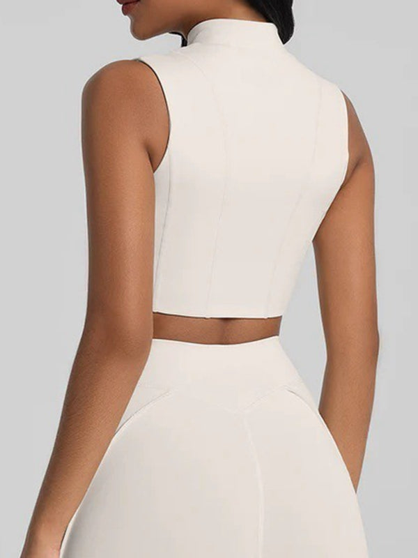 BUYCO Female Super Stylish&Fitted Stitch Performance Zipper Tank