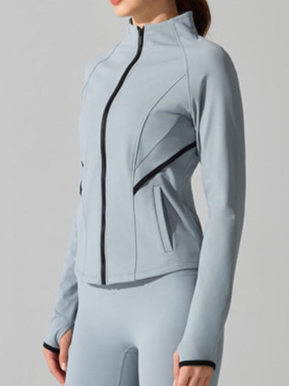 BUYCO Female Fleece Zipper Thumbhole Jacket