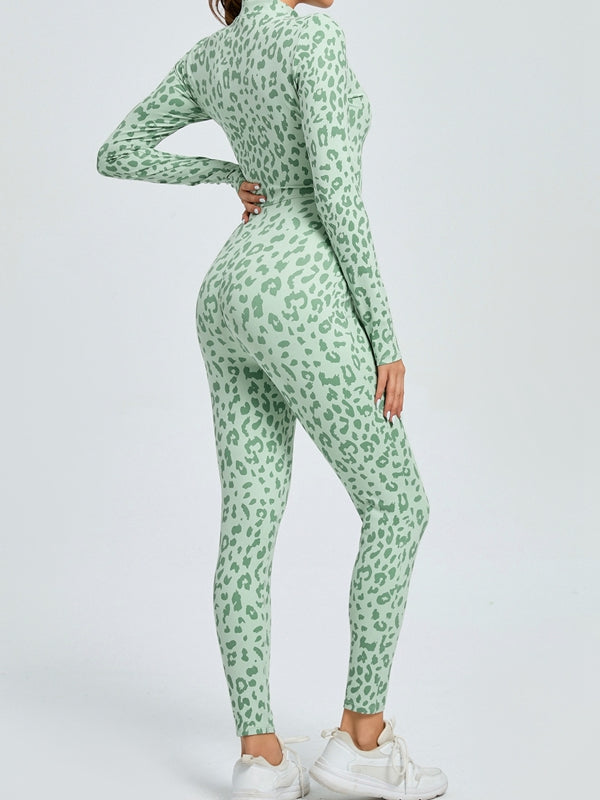 BUYCO Female Leopard Print Zipper Jumpsuit