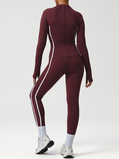 BUYCO Female Contrast Color Stripes Zipper Tracksuit
