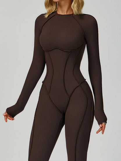 BUYCO Female Heart Backless Long Sleeves Jumpsuit
