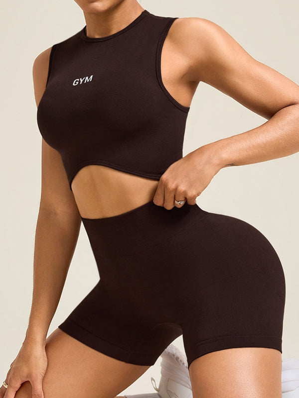 BUYCO Female Seamless Hip-lift Ruched Back Short Tracksuit