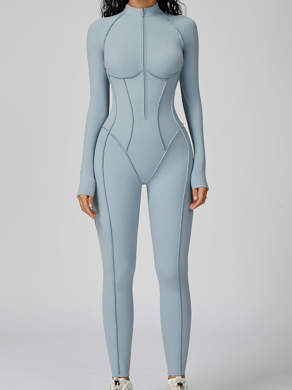 BUYCO Female Fitted Zipper Stitch Performance Jumpsuit