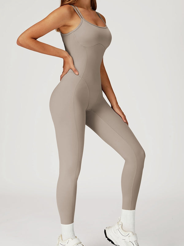 BUYCO Female Fitted Cross Back Flare Jumpsuit