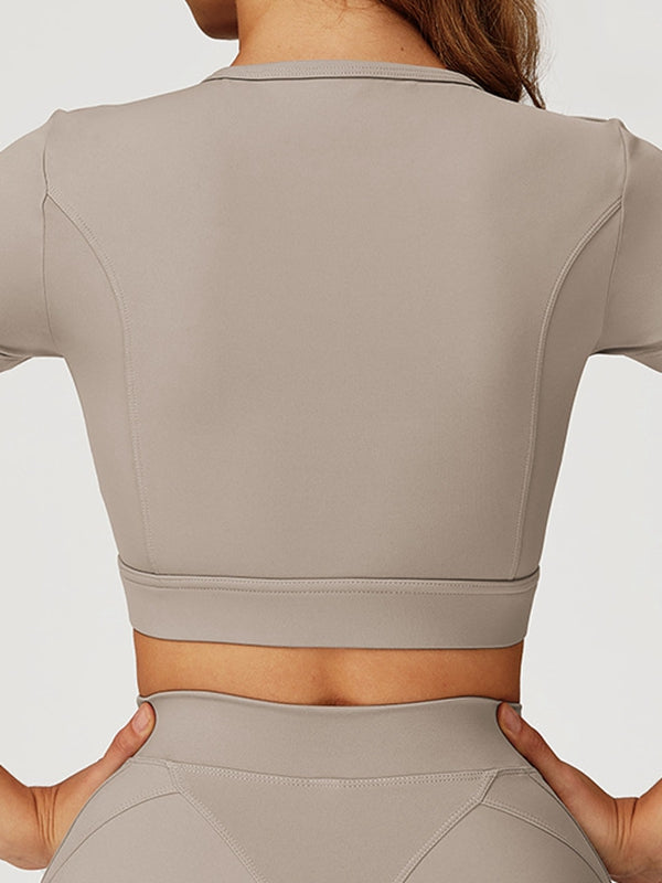 BUYCO Female Round Collar Cropped Short Sleeves