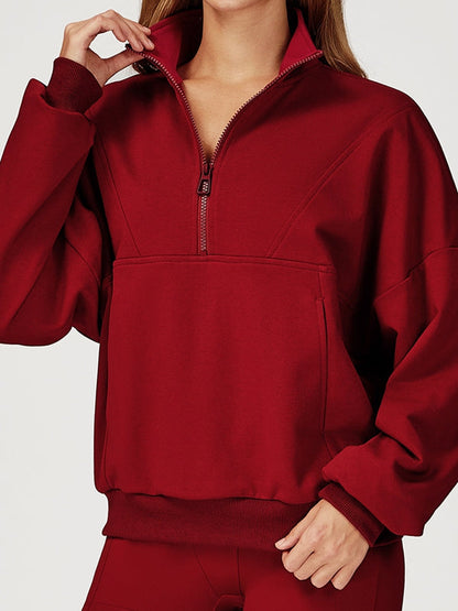 BUYCO Female Zipper Pocket Casual Hoodie
