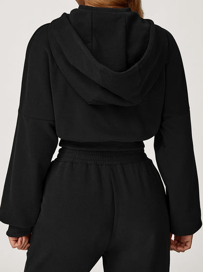 BUYCO Female Cropped With Hat Casual Hoodie