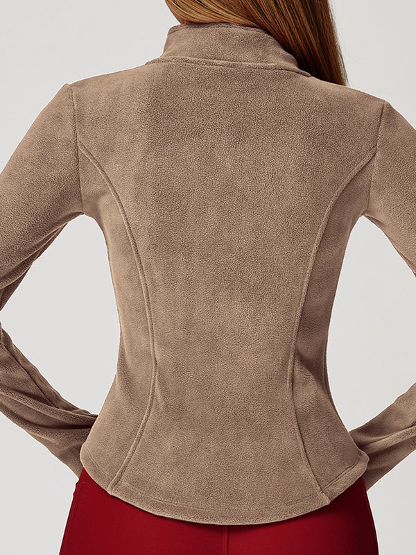 BUYCO Female Pocket Zipper Fleece Jacket
