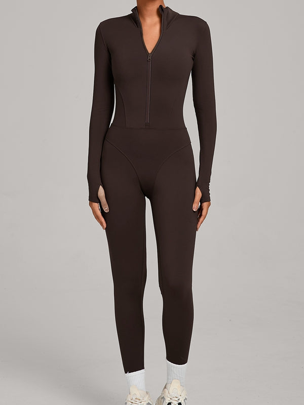 BUYCO Female Fitted Zipper Fleece Jumpsuit