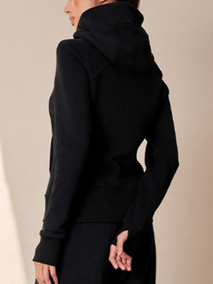 BUYCO Female Pocket Zipper With Hat Jacket