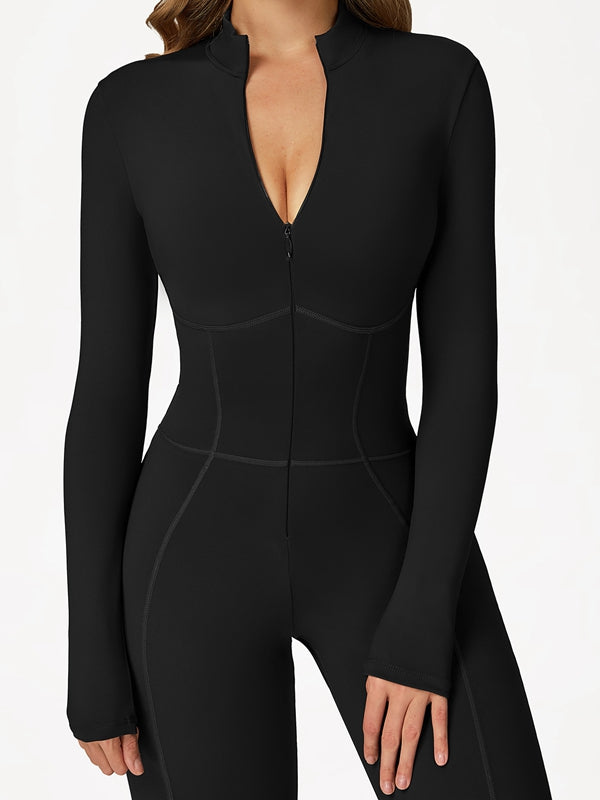 BUYCO Female Fitted Zipper Corset Fleece Jumpsuit
