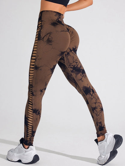BUYCO Female Modern Tie-dye Hollow Out Modern Fit Leggings