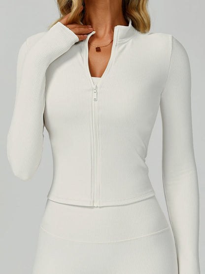 BUYCO Female Ribbed Zipper Jacket